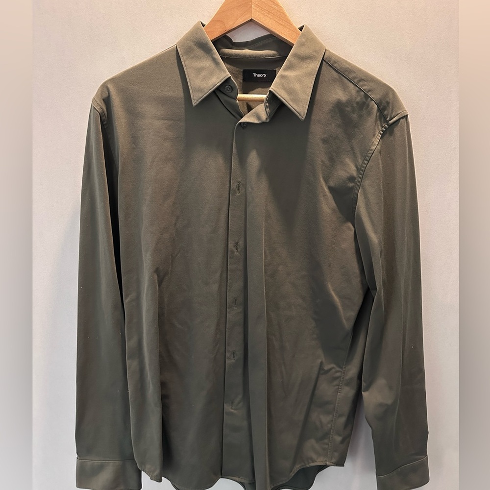 Theory Sylvan Shirt - Dark Green - Size L